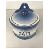 Blue White Salt Stoneware Crock