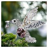 Hummingbird Carrying Crystal Brooch