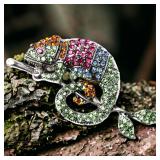 Fashionable Multi Color Chameleon Brooch Pin