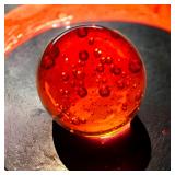 Mid Century Bullicante Red Art Glass Paperweight
