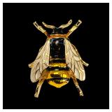 Art Nouveau Inspired Bumble Bee Brooch Pin