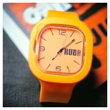 Rubr Watch with Orange Silicone Watch Band