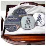 Black Etched Knight & Music Note Cuff Links