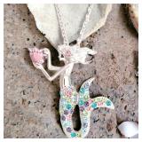 Mermaid Pendant Necklace with Pink Tourmaline