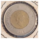1999 Nunavut Coin, Canadian, Toonie $2 Dollar
