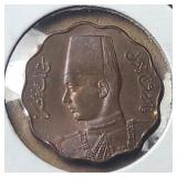 1943 Egypt 10 Milliemes King Farouk