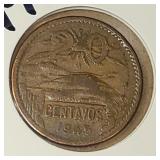 1945 Mexico Coin 20 Centavos