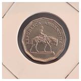 1963 Argentina 10 Pesos Gaucho Cowboy Coin