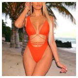 New One Piece Strappy Lace Up Swimsuit