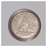 1965 Canada Silver 10-Cent Dime Coin