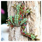 Vintage Multi Color Tree Frog Brooch Pin