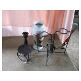 vase and candle holders