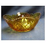 Amber glass bowl