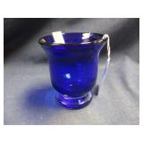 Colbalt and clear blown glass