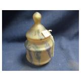 Blown glass jar with lid