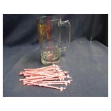 Beer mug and flamingo stir sticks