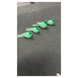 4 hand blown glass lamp work birds - Italy