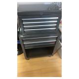 Two tier black tool box on wheels