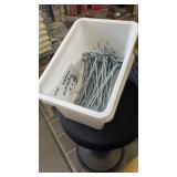 Bins with pegboard hooks