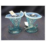 Fenton hobnail turqouise  miniature vases