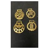 Vintage brass horse medallions