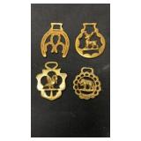 Vintage brass horse medallions