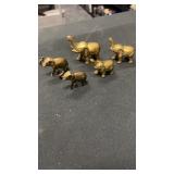set of 5 brass elephants - India