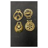 Vintage brass horse medallions