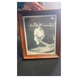 Framed photograph of Babe Ruth