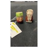 Set of two miniature Toby mugs