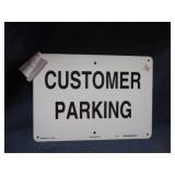 Customer parking metal sign