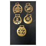 Vintage brass horse medallions