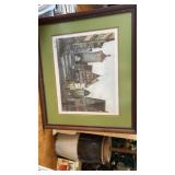 Framed art print, autographed