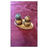 Brass salt and pepper shakers