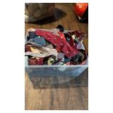 Bin of assorted ties