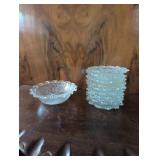 Crystal bowls 13 coasters 1 bowl