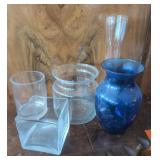 5 glass vases