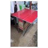 Vintage red drop side table