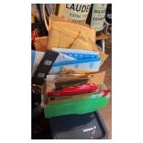 Bin of used padded envelopes