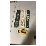 Levels  and tape measure