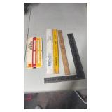Rulers and metal  square