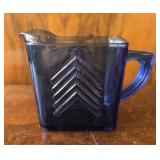 Cobalt blue small glass pitcher