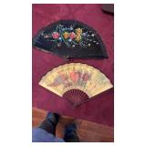 Fans - painted wood / fabric