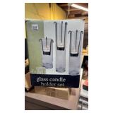 Glass candle holder set