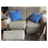 Loveseat electric recliner with charger spot