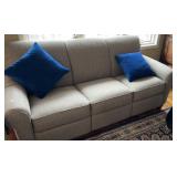Electric recliner couch with charger spots