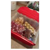 Bin of Xmas ornaments