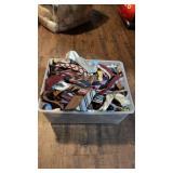 Bin of assorted ties