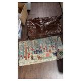 Rug and leather bag