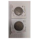 Grt Britian 1955 & 56 1 Florin coins